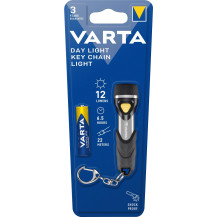 VARTA Day Light Key Chain LED Flashlight (incl. anello portachiavi e 1x batteria AAA Longlife Power, antiurto) argento/nero per 