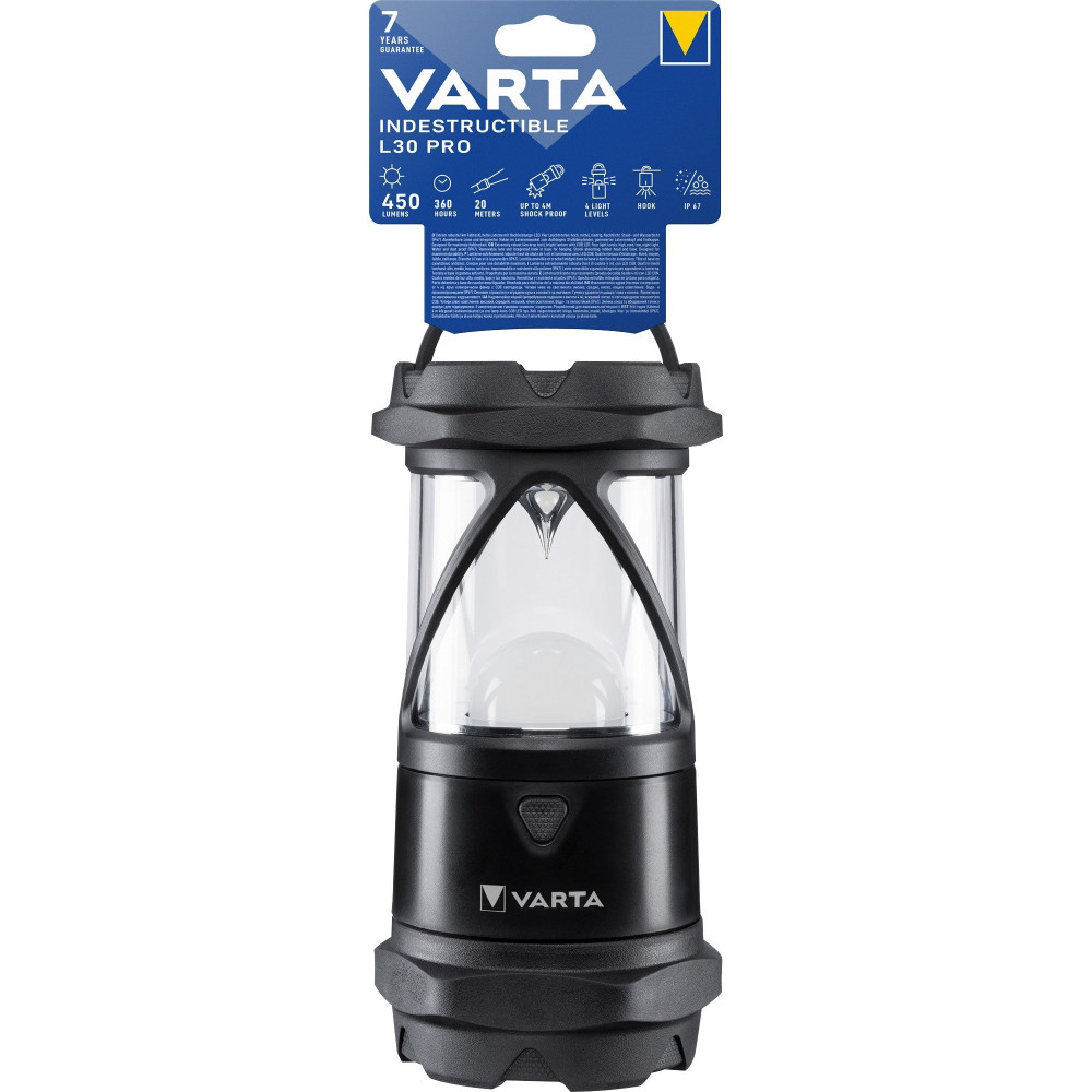VARTA INDESTRUCTIBLE L30 PRO Nero, Trasparente Torcia a mano LED, Luce LED