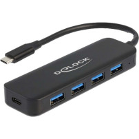 DeLOCK 64170 hub di interfaccia USB 3.2 Gen 1 (3.1 Gen 1) Type-C 5000 Mbit/s Nero, Hub USB