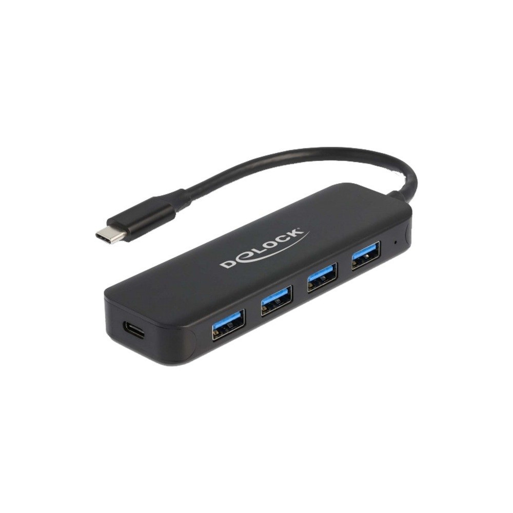 DeLOCK 64170 hub di interfaccia USB 3.2 Gen 1 (3.1 Gen 1) Type-C 5000 Mbit/s Nero, Hub USB