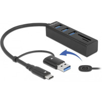 DeLOCK 63859 hub di interfaccia USB 3.2 Gen 1 (3.1 Gen 1) Type-A + Type-C 5000 Mbit/s, Hub USB