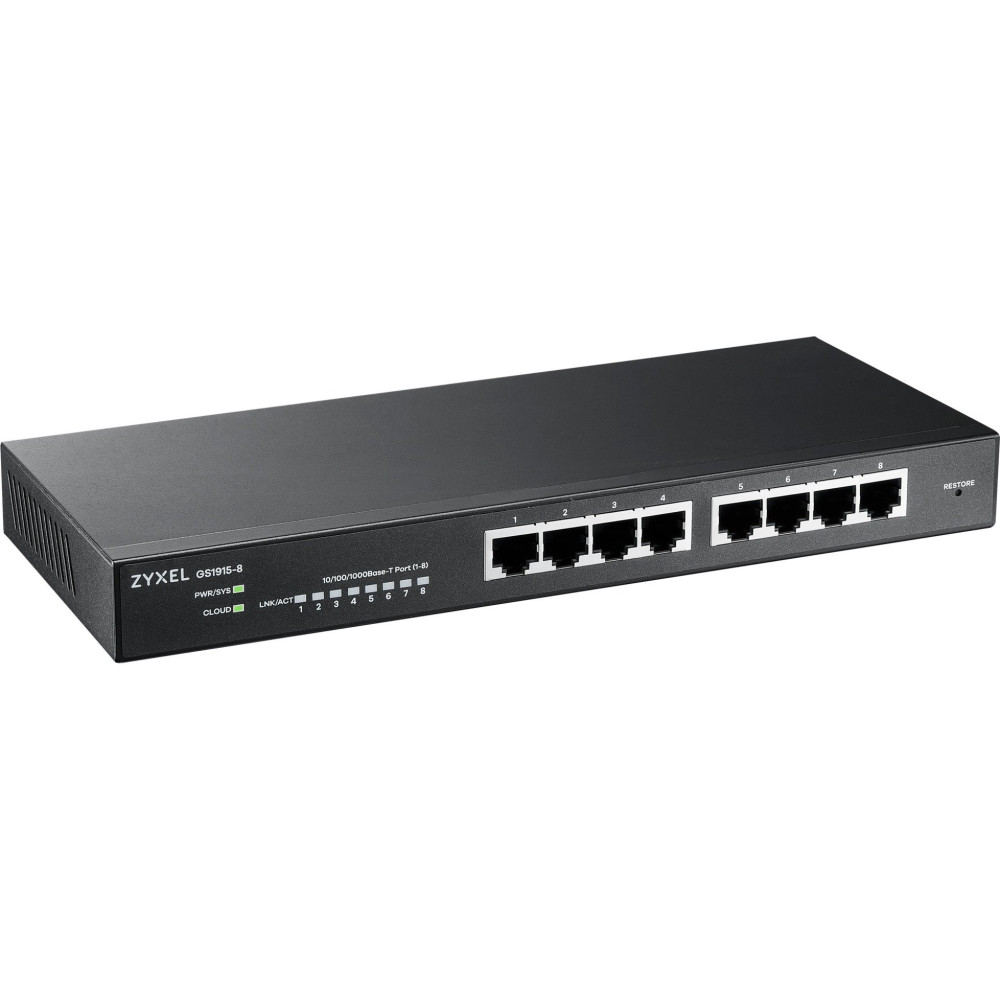 Zyxel GS1915-8 Gestito L2 Gigabit Ethernet (10/100/1000) Nero, Interruttore
