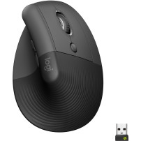 Logitech Lift Mouse Ergonomico Verticale, Senza Fili, Ricevitore Bluetooth o Logi Bolt USB, Clic Silenziosi, 4 Tasti, Compatibil