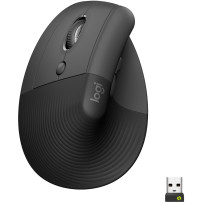 Logitech Lift Left Mouse Ergonomico Verticale, per Mancini, Senza Fili, Bluetooth o Logi Bolt USB, Clic Silenziosi, 4 Tasti, Com