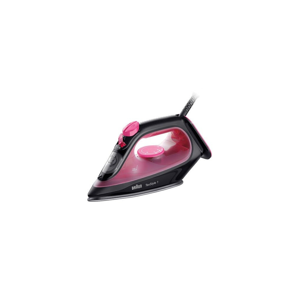 Braun TexStyle 1, ferro da stiro a vapore e secco, suola in ceramica, lunghezza del cavo: 1,9 m, vapore: 130 g/min, colore: nero