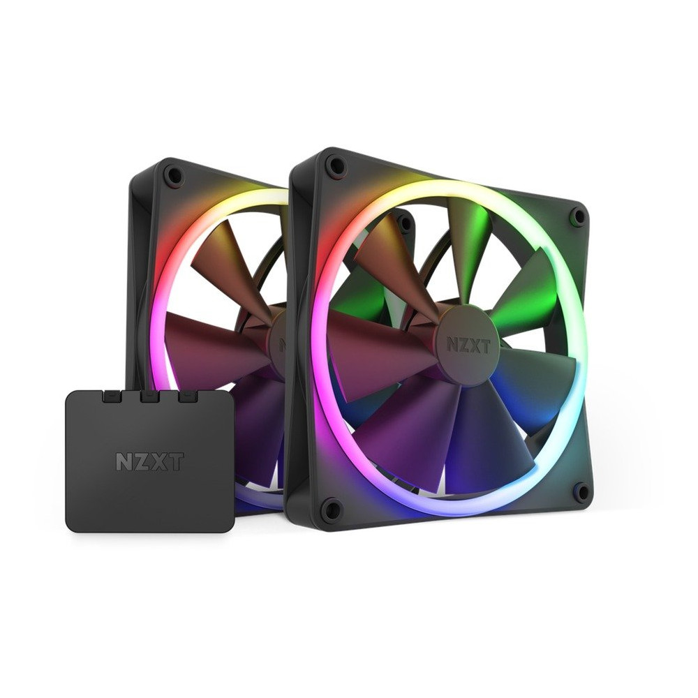 NZXT F140 RGB TWIN Case per computer, Processore Ventilatore 14 cm Nero 2 pz, Ventola
