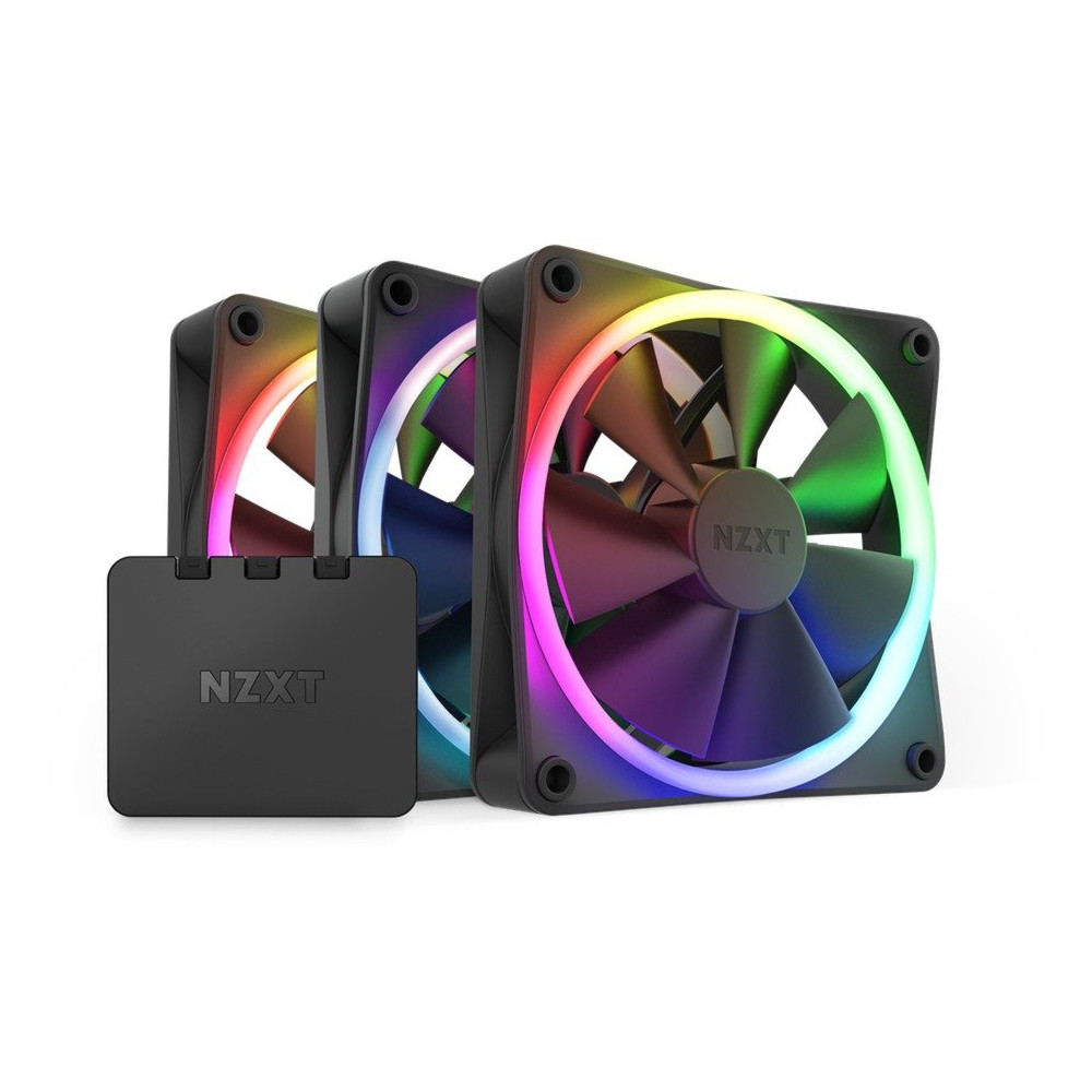 NZXT F120 RGB Triple Pack Case per computer Ventilatore 12 cm Nero 3 pz, Ventola