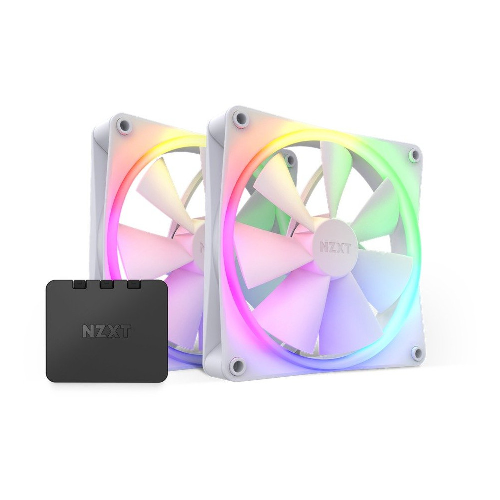NZXT F140 RGB TWIN Case per computer, Processore Ventilatore 14 cm Bianco 2 pz, Ventola