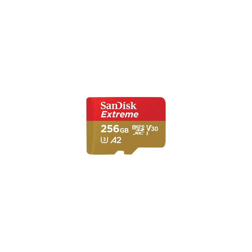 SanDisk Extreme microSDXC 256GB+SD Adapater 190MB/s 130MB/s A2 C10 V30 UHS-I U3