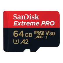 SanDisk Extreme PRO microSDXC 64GB+SD Adapter 200MB/s 90MB/s A2 C10 V30 UHS-I U3