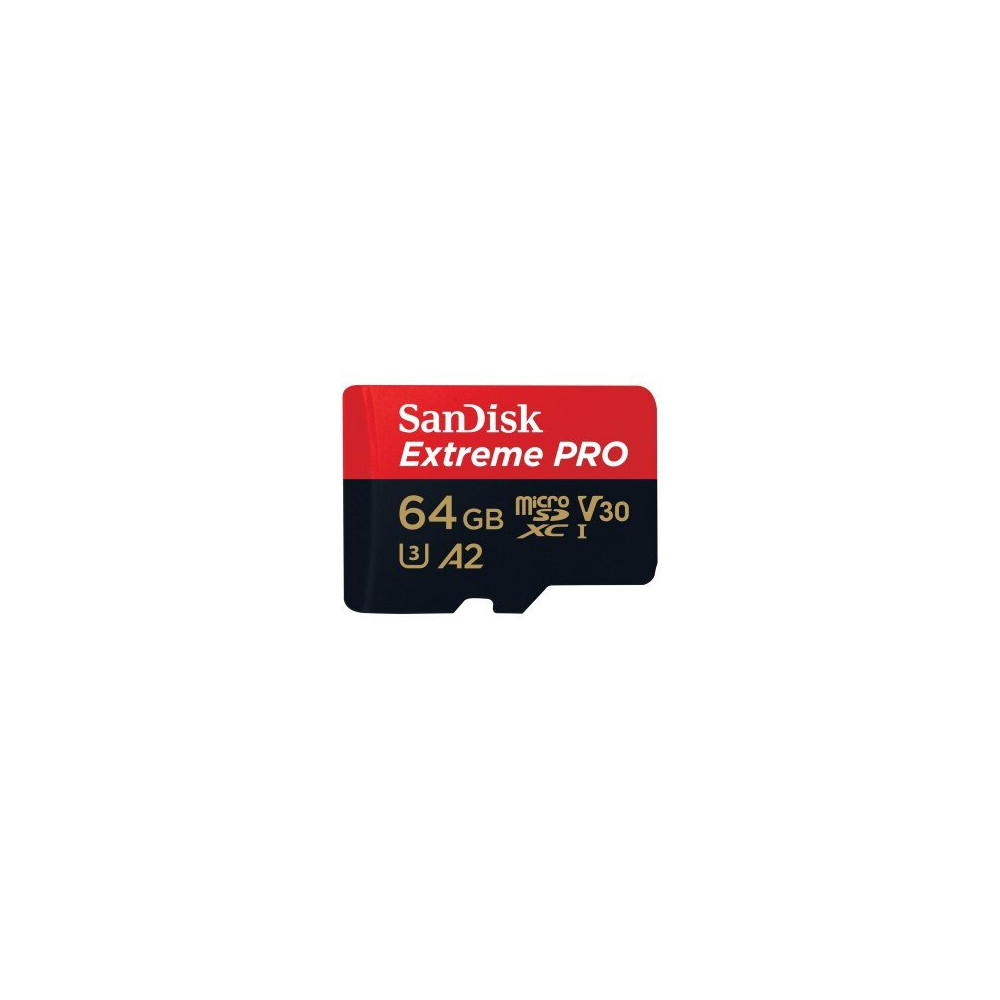 SanDisk Extreme PRO microSDXC 64GB+SD Adapter 200MB/s 90MB/s A2 C10 V30 UHS-I U3