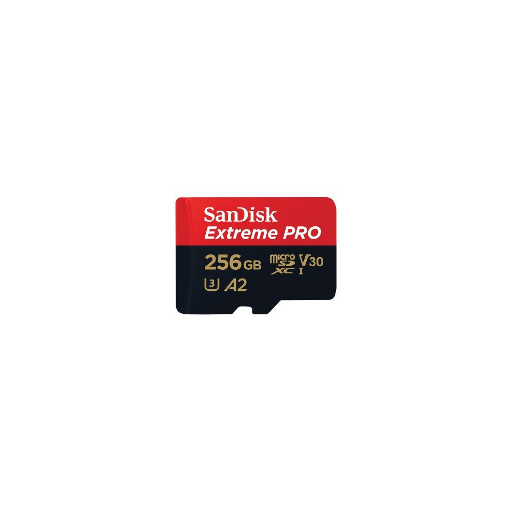 SanDisk Extreme PRO microSDXC 256GB+SD Adapter 200MB/s 140MB/s A2 C10 V30 UHS-I U3