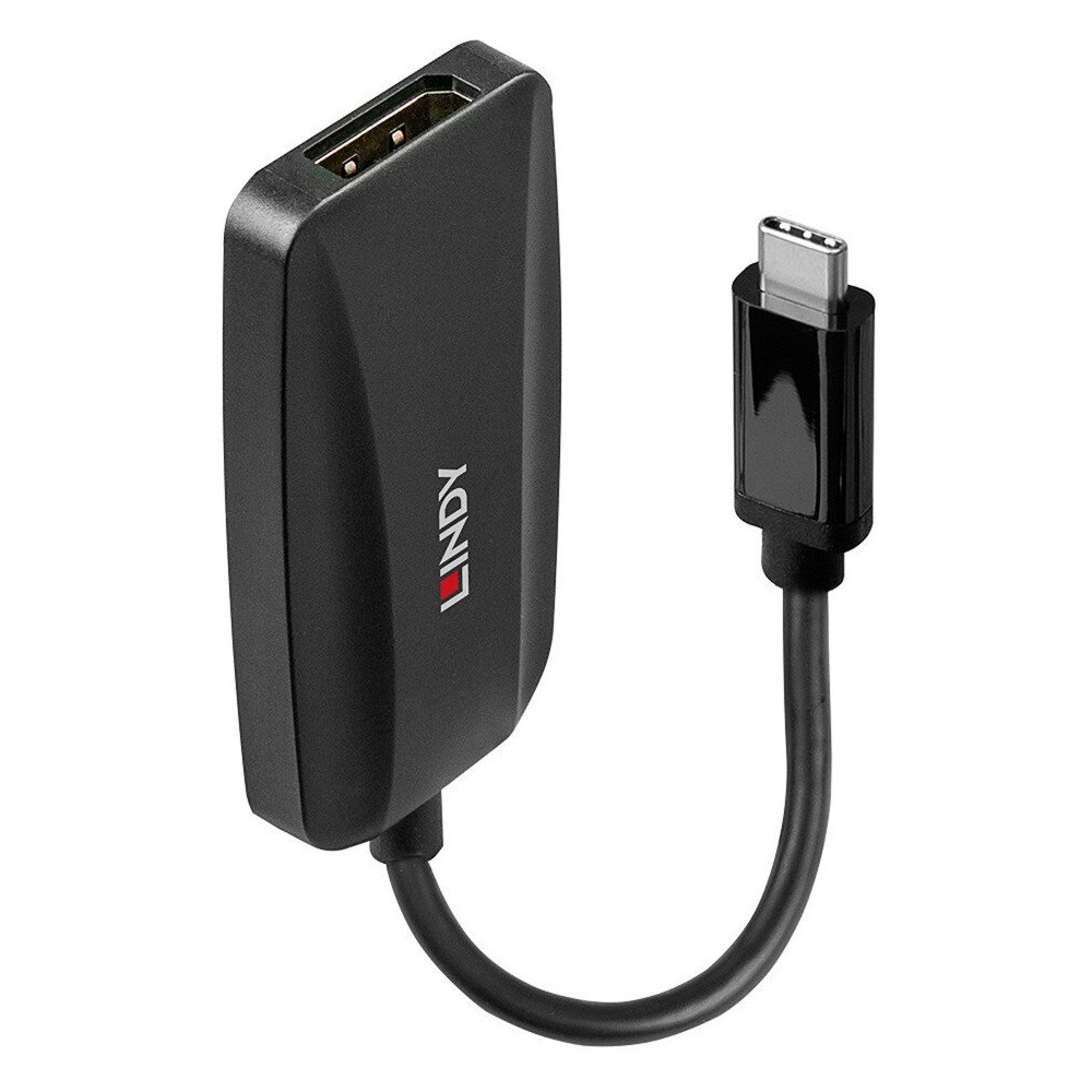 Lindy 43337 cavo e adattatore video 0,13 m USB tipo-C DisplayPort Nero, Convertitore