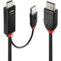 Lindy 41500 cavo e adattatore video 3 m HDMI + USB Type-A DisplayPort Nero