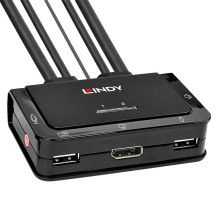 Lindy 42344 switch per keyboard-video-mouse (kvm) Montaggio rack Nero, Switch KVM
