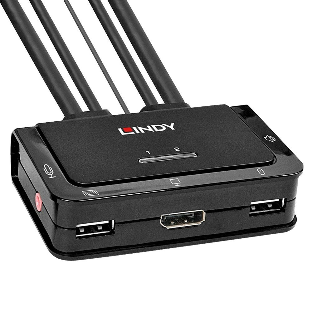 Lindy 42344 switch per keyboard-video-mouse (kvm) Montaggio rack Nero, Switch KVM