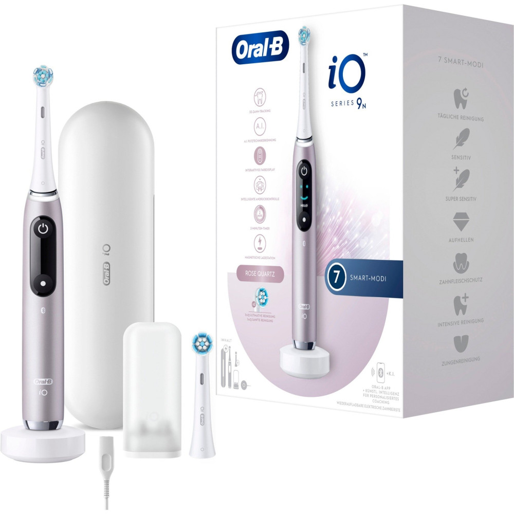 Braun iO Series 9n Adulto Spazzolino rotante-oscillante Rosa, Spazzolino da denti elettrico
