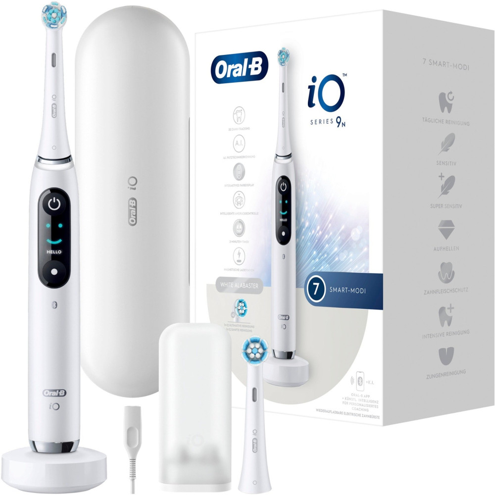 Braun iO 9N Adulto Spazzolino a vibrazione Bianco, Spazzolino da denti elettrico