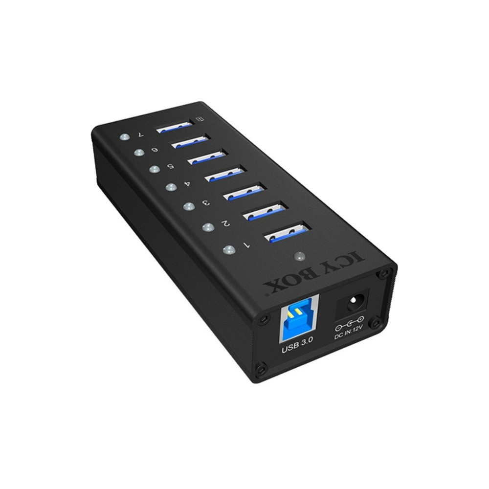 ICY BOX IB-AC618 USB 3.2 Gen 1 (3.1 Gen 1) Type-B 5000 Mbit/s Nero, Hub USB