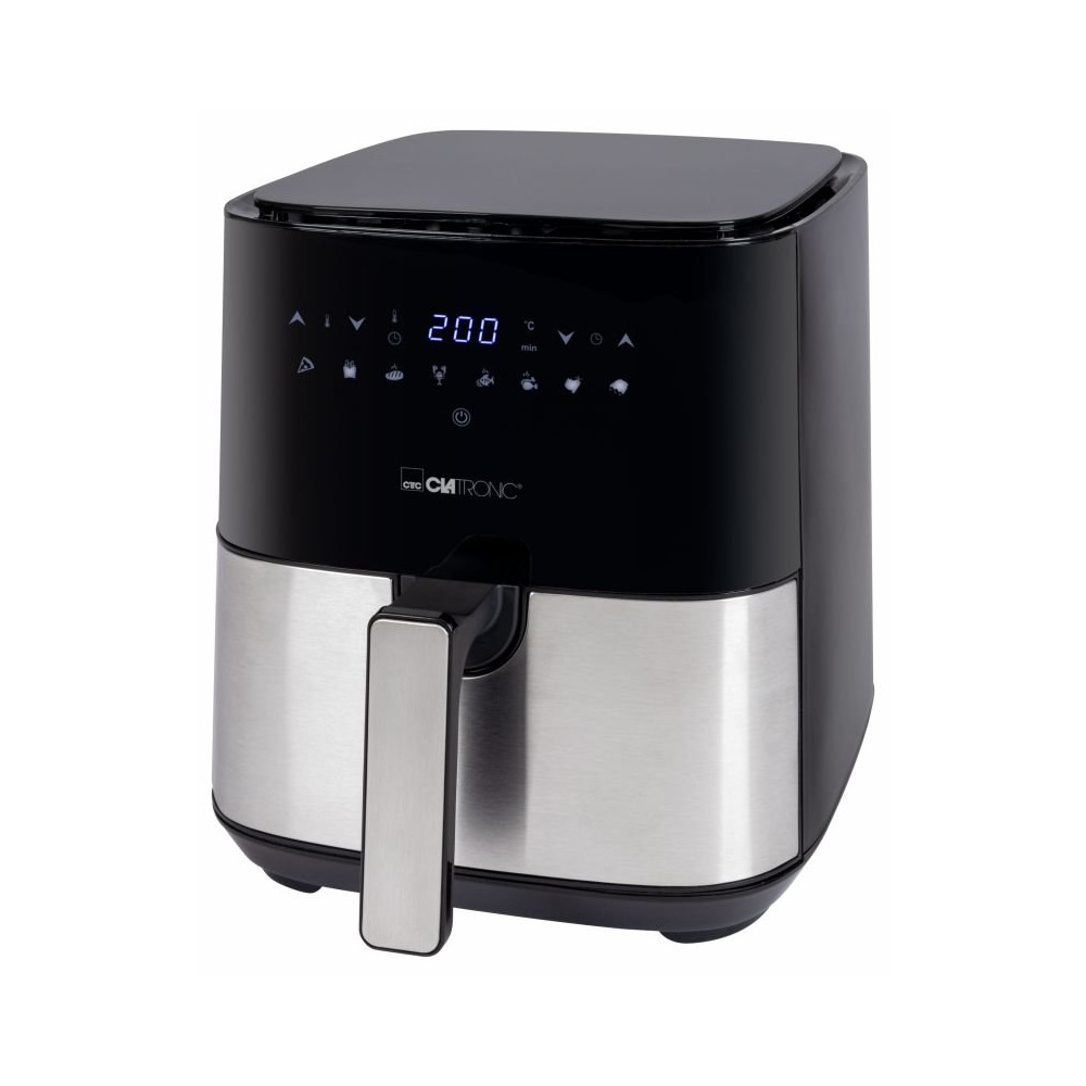 Clatronic FR 3782 H, frittiatrice a aria calda, 5 l, 80 ┬░C, 200 ┬░C, singolo modello, nero, acciaio inossidabile