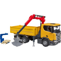 bruder Scania Super 560R camion da cantiere con gru e 2 pallet, Veicolo modello