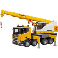bruder Scania Super 560R Liebherr camion gru con modulo luci e suoni, Veicolo modello
