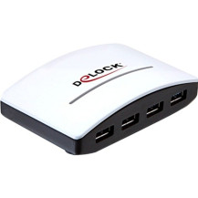 DeLOCK USB 3.0 External HUB 4 Port 5000 Mbit/s Nero, Bianco, Hub USB