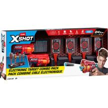 ZURU XSHOT Bersaglio interattivo & Fury 4 Confezione da 2, Blaster per freccette