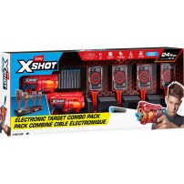 ZURU XSHOT Bersaglio interattivo & Fury 4 Confezione da 2, Blaster per freccette
