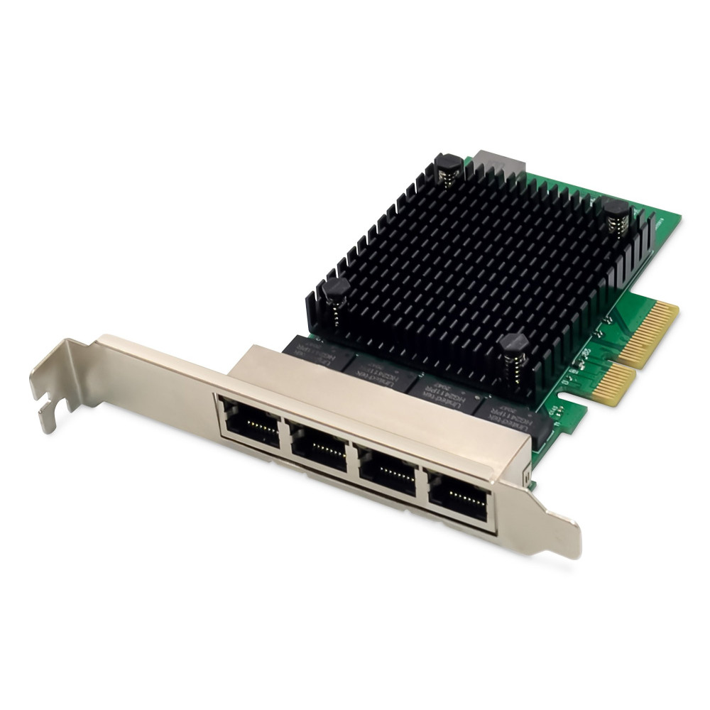 DIGITUS scheda di rete a 4 porte 2,5 Gigabit Ethernet, RJ45, PCI Express, chip set Realtek