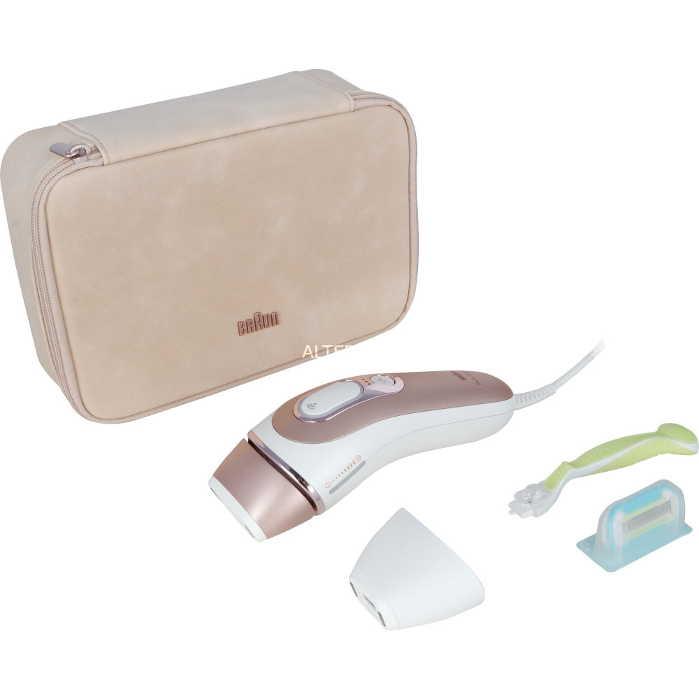 Braun Epilatore Luce Pulsata Smart Skin I·Expert, Epilazione A Casa Tua, Custodia, Rasoio Donna Venus, 2 Testine, PL7147, Rimozi