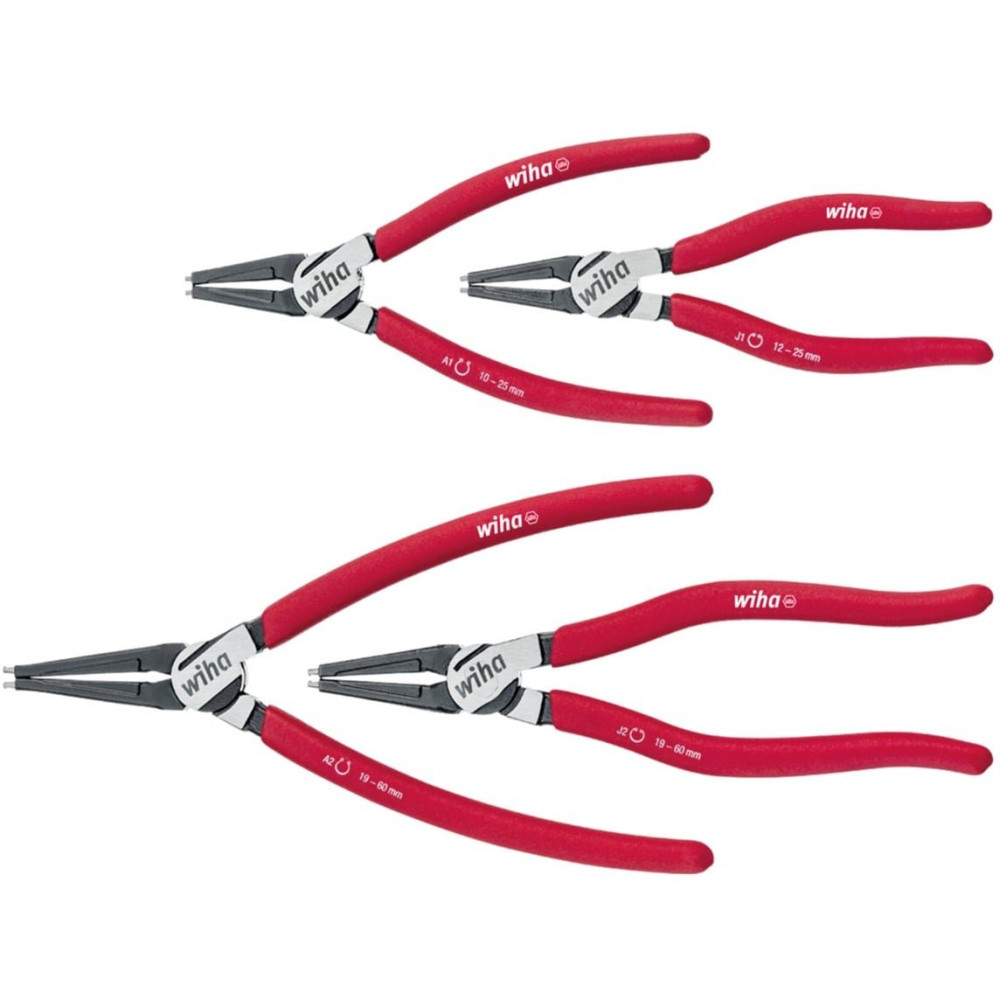 Wiha Set di pinze per anelli di sicurezza Classic, con MagicTips, Set pinze