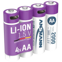 Ansmann Batteria Li-Ion Mignon AA tipo 2.000 (min. 1.800 mAh), confezione da 4