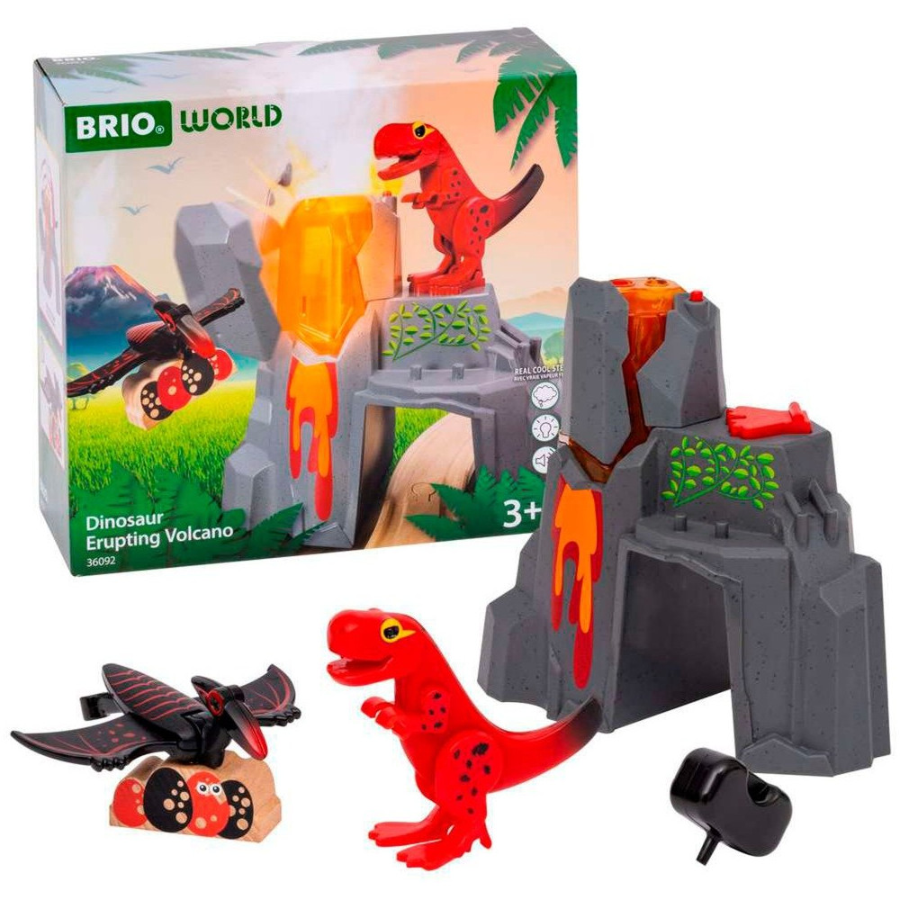 BRIO Vulcano dei Dinosauri del Mondo con Funzione di Eruzione, Ferrovia