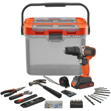 BLACK+DECKER Trapano avvitatore a percussione a batteria BCKSB02, 18 volt, Cordless