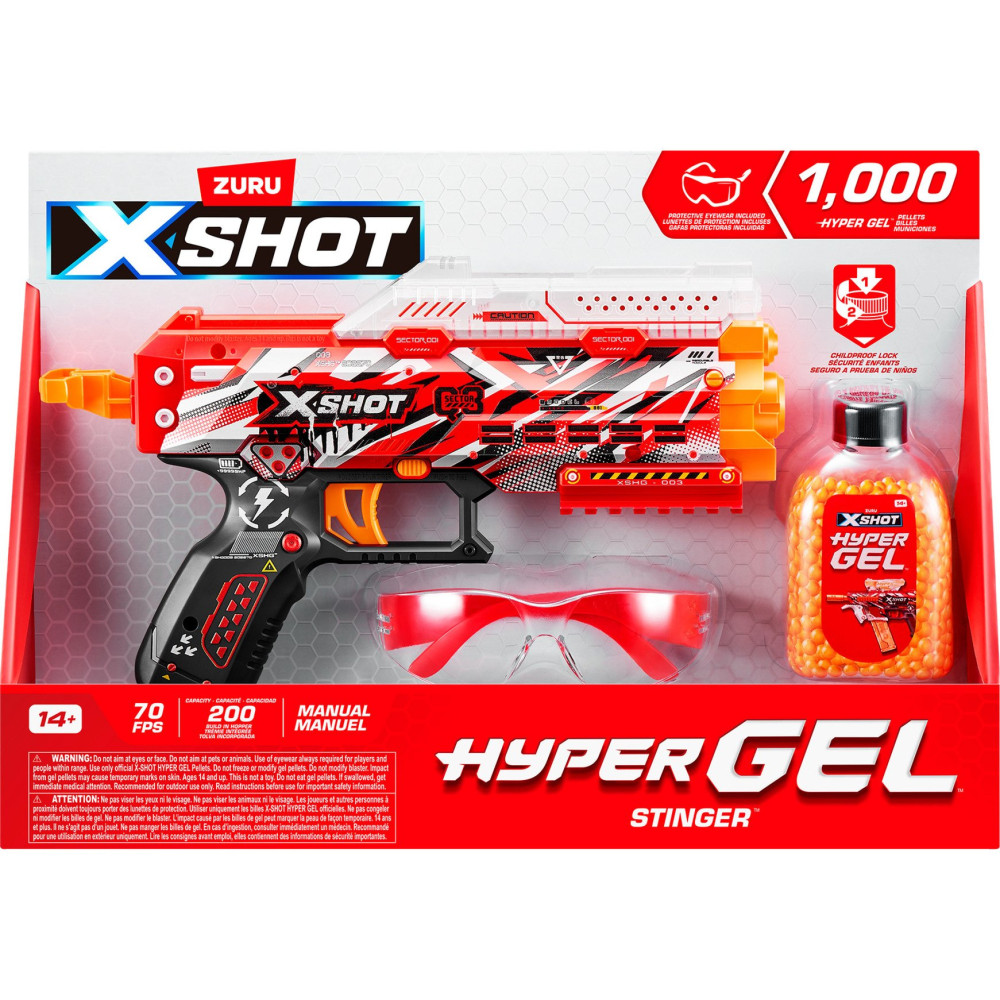 ZURU XSHOT - Hyper Gel Stinger Blaster, Gel Blaster