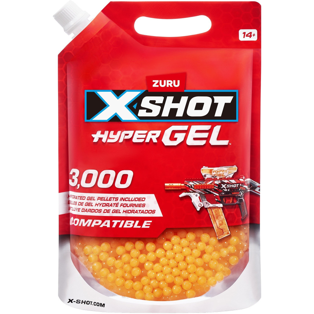 ZURU XSHOT Hyper Gel - Ricarica 3000 palline di gel, Gel Blaster