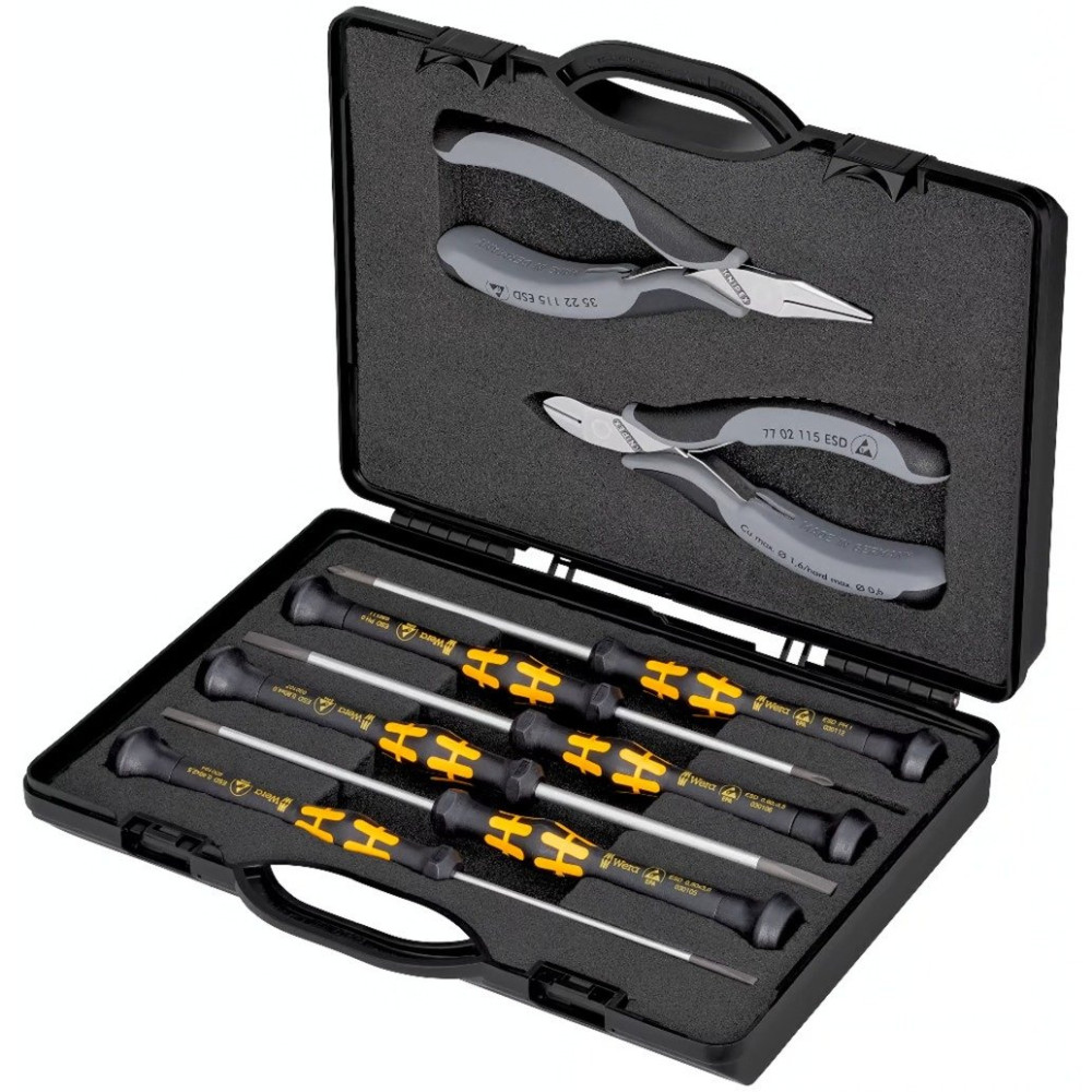 KNIPEX Set di pinze elettroniche ESD, 8 pezzi, Set pinze