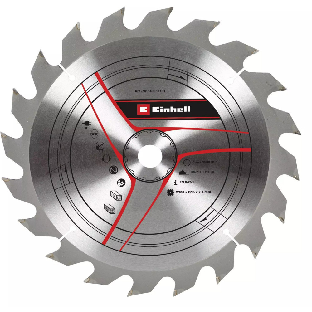 EINHELL Lama per sega circolare HM, Ø 200 x 16mm, 2,4mm, 20 denti