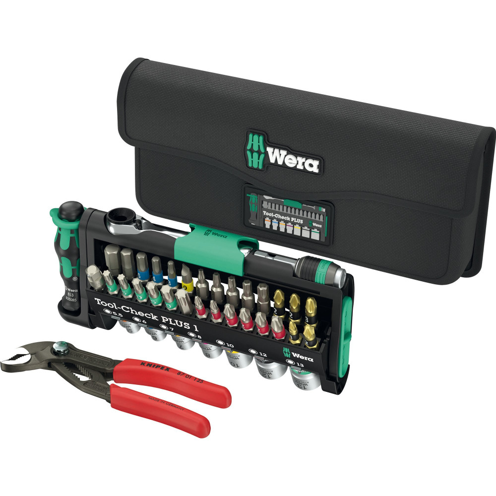 Wera Tool-Check Combi 1, con KNIPEX Cobra, Set di bit