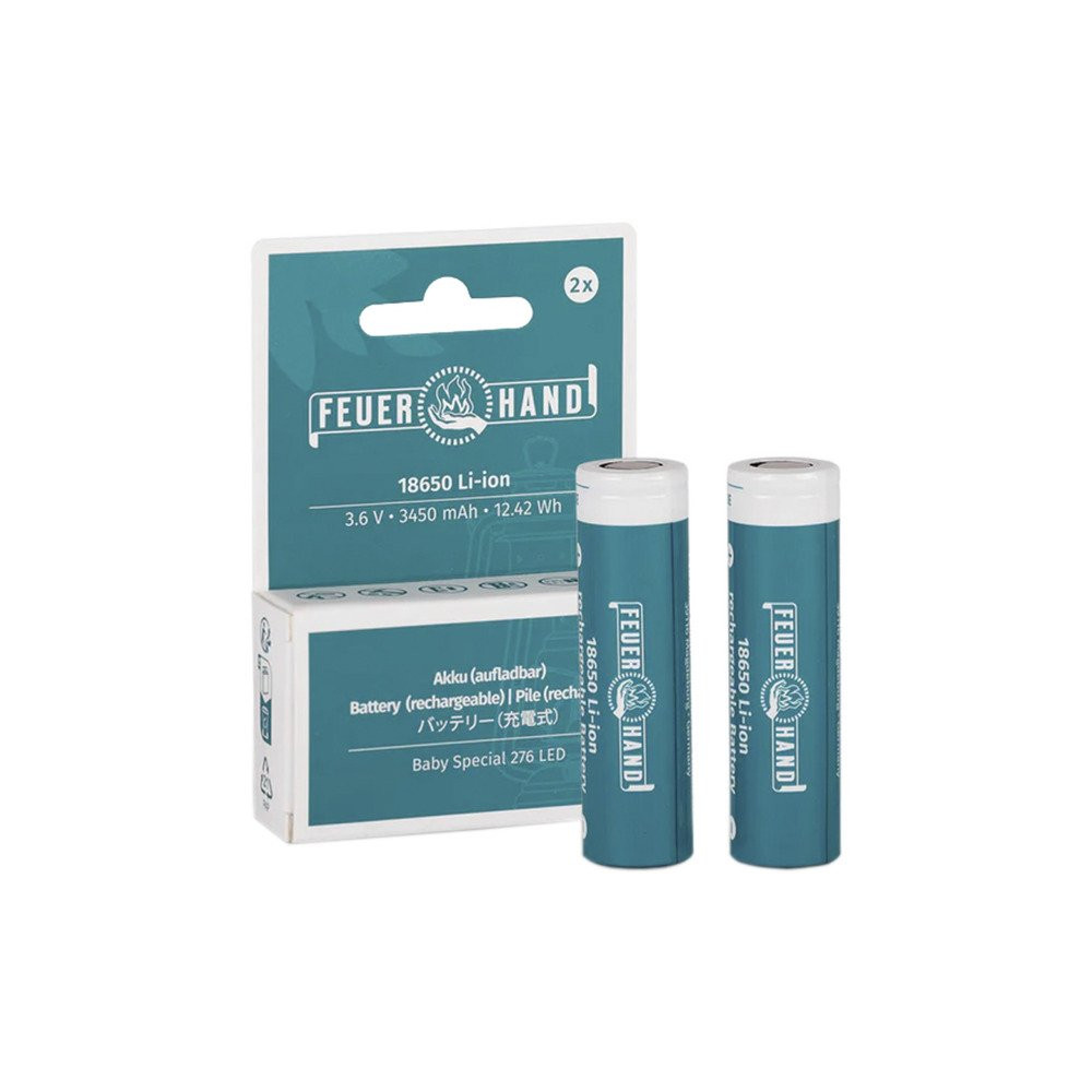 Feuerhand Batterie Li-Ion 18650, 3.450mAh, set da 2, Batteria