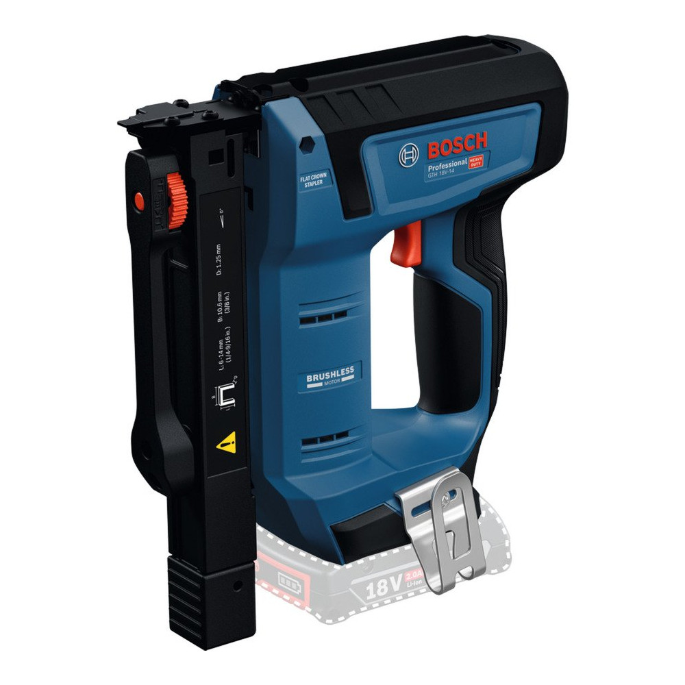 Bosch Chiodatrice a batteria per legno GTH 18V-14 Professional solo, 18Volt, Graffatrice