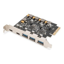 DIGITUS Scheda PCIe 2x USB-C + 3x USB A