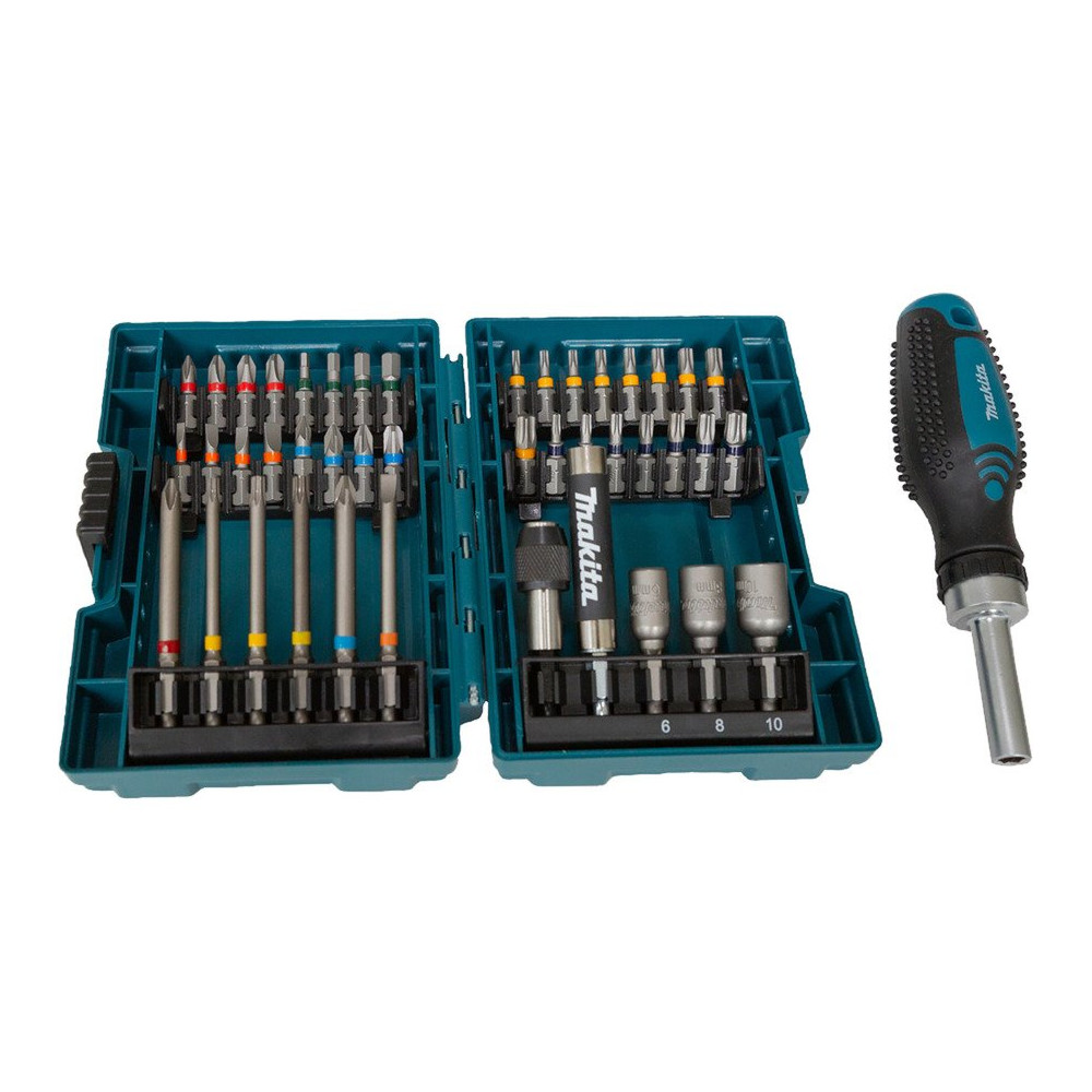 Makita Cacciavite a cricchetto + set di punte, 44 pezzi, Set di bit
