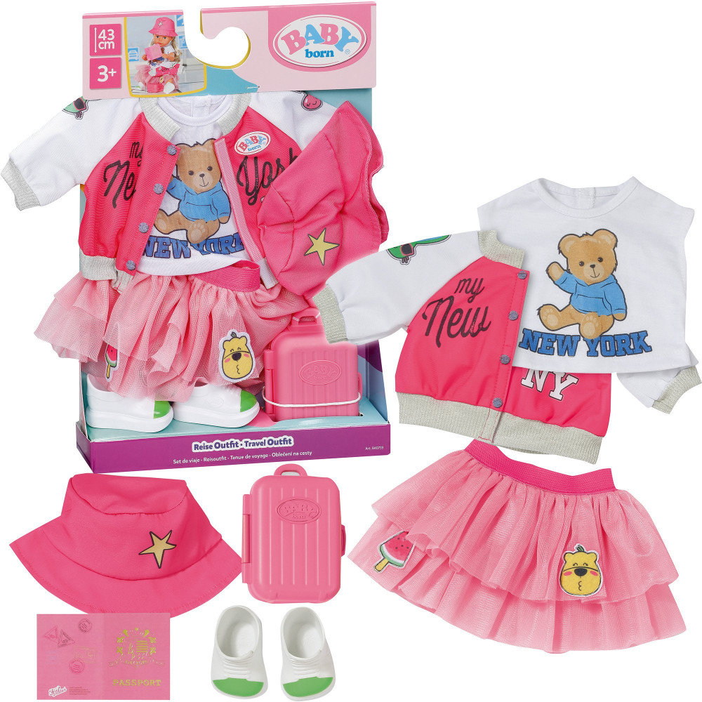 ZAPF Creation BABY born® Deluxe Outfit da Viaggio 43 cm, Accessori della bambola