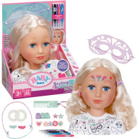 ZAPF Creation BABY born Testa per acconciature da dipingere e pettinare, Testina per trucco/acconciature