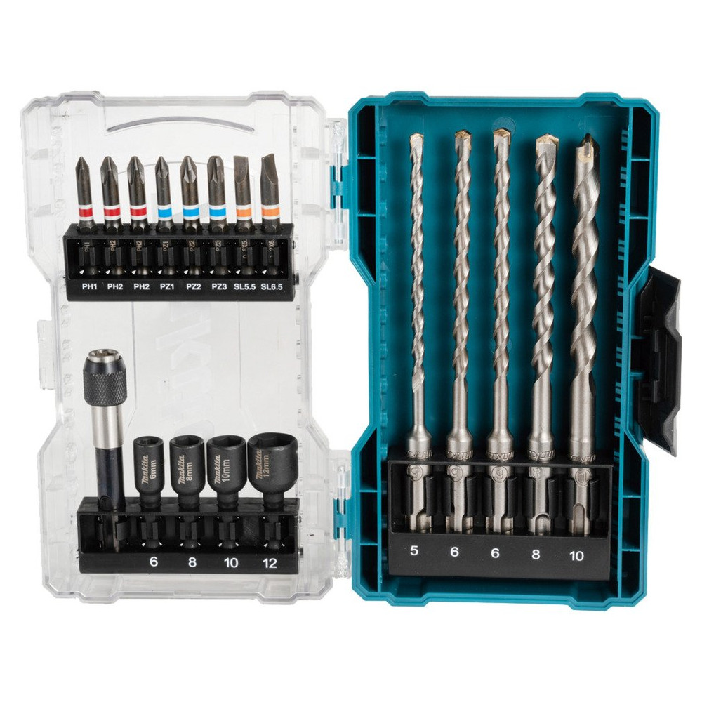 Makita Set di punte e inserti SDS Plus, 18 pezzi, Trapano & Set di bit