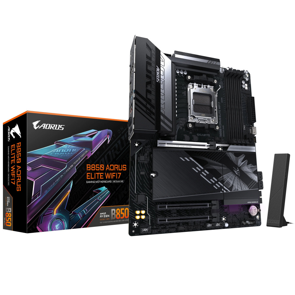 Gigabyte AORUS B850 ELITE WIFI7 - Scheda madre - ATX - Socket AM5 - Chipsatz AMD B850 - USB-C 3.2 Gen 2x2, USB-C 3.2 Gen 2, USB 