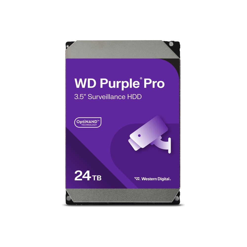WD Purple Pro WD240PURP - Disco rigido - 24 TB - Sorveglianza, trasmissione video intelligente - interno - 3,5" (8,9 cm)