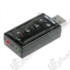 ADATTATORE LINK USB-AUDIO per MICROFONO, CASSE o CUFFIE, consente  di connettere dispositivi audio ad un PC o MAC con porta USB
